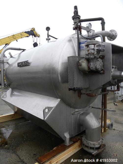 Used United States Filter Auto-Jet Self-Cleaning Pressure Leaf Filter, 600 square feet filter area, model 600, 304 stainless steel. Horizontal shell 54" diameter x 96" long , (1) end dished, (1) end ...