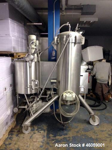 Used Velo Acciai D.E. Filter, Model FVR 5. Horizontal disks, stainless steel construction. Includes: internal final filtering device, dosing unit with dosing pump and stirrer. Adjustable dosing flow ...