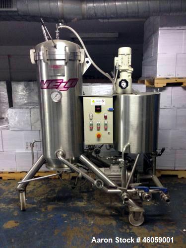 Used Velo Acciai D.E. Filter, Model FVR 5. Horizontal disks, stainless steel construction. Includes: internal final filtering device, dosing unit with dosing pump and stirrer. Adjustable dosing flow ...
