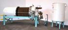 Used Duriron Dry Cake Horizontal Pressure Leaf Filter, Type DHC, Model 48DHC225, Carbon Steel. 225 Square feet (20.9 square meter). (15) 36’’ x 36’’ 304 Stainless steel vertical filters, spaced 3’’ a...