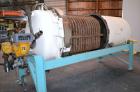 Used Duriron Dry Cake Horizontal Pressure Leaf Filter, Type DHC, Model 48DHC225, Carbon Steel. 225 Square feet (20.9 square meter). (15) 36’’ x 36’’ 304 Stainless steel vertical filters, spaced 3’’ a...