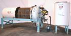 Used Duriron Dry Cake Horizontal Pressure Leaf Filter, Type DHC, Model 48DHC225, Carbon Steel. 225 Square feet (20.9 square meter). (15) 36’’ x 36’’ 304 Stainless steel vertical filters, spaced 3’’ a...