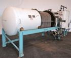 Used Duriron Dry Cake Horizontal Pressure Leaf Filter, Type DHC, Model 48DHC225, Carbon Steel. 225 Square feet (20.9 square meter). (15) 36’’ x 36’’ 304 Stainless steel vertical filters, spaced 3’’ a...