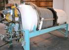 Used Duriron Dry Cake Horizontal Pressure Leaf Filter, Type DHC, Model 48DHC225, Carbon Steel. 225 Square feet (20.9 square meter). (15) 36’’ x 36’’ 304 Stainless steel vertical filters, spaced 3’’ a...