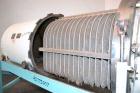 Used Duriron Dry Cake Horizontal Pressure Leaf Filter, Type DHC, Model 48DHC225, Carbon Steel. 225 Square feet (20.9 square meter). (15) 36’’ x 36’’ 304 Stainless steel vertical filters, spaced 3’’ a...