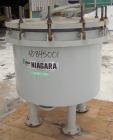 Used Ketema Niagara Batch-Miser Horizontal Plate Filter, model 33-12-S, 316 stainless steel. 74.44 square feet filter area, 5.43 cubic feet cake capacity. Vertical carbon steel lined tank with 316 st...