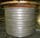 Used Ketema Horizontal Plate Filter, Model 33-12D S/J, 316 Stainless Steel. 74.44 square feet filter area, 10.08 cubic feet cake capacity. Non-jacketed vertical tank 36