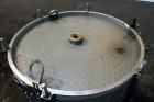 Used LFC Lochem Horizontal Plate Filter, Type Level Leaf 1100/1000/14/24, 304 Stainless Steel. Approximately 80 square feet filter area, 10 cubic feet cake capacity. Vertical non-jacketed tank 42-3/4...