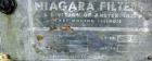 USED: Niagara horizontal plate filter, model 33-8D-S/J, 316 stainless steel. 50.80 square feet filter area, 6.61 cubic feet cake capacity. Vertical tank 36