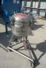 Used Sparkler Horizontal Plate Filter, Model 14-D-4, 316 stainless steel. Approximate 3.52 square feet filter area, .445 cubic feet cake capacity, 220 gallons per hour. Vertical jacketed tank 16