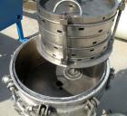 Used Sparkler Horizontal Plate Filter, Model 14-D-4, 316 stainless steel. Approximate 3.52 square feet filter area, .445 cubic feet cake capacity, 220 gallons per hour. Vertical jacketed tank 16