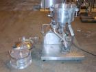 Used Sparkler Horizontal Plate Filter, model 14-D-4, 316 stainless steel. Approximately 3.52 square feet filter area, .445 cubic feet cake capacity, 220 gallons per hour. Vertical non-jacketed tank 1...