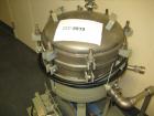 Used Sparkler Filter, Model 14-S-7, 316 Stainless Steel. Internal rated 66 psi at 350 degrees F, carbon steel jacket rated 50 psi at 350 degrees F. (7) 14