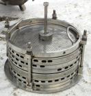 USED: Sparkler horizontal plate filter, model 14-S-7, 316 stainless steel. 5.6 sq ft filter area, .38 cu ft cake capacity, 400 gallons per hour. Vertical, non-jacketed tank 16