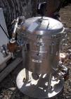 Used Sparkler Filter Horizontal Plate Filter, Model 18-D-8, 316 stainless steel. 12.3 square feet filter area, 1.8 cubic feet cake capacity, 650 gallons per hour. Vertical non-jacketed tank 20