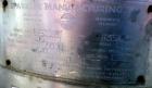Used Sparkler Filter Horizontal Plate Filter, Model 18-D-8, 316 stainless steel. 12.3 square feet filter area, 1.8 cubic feet cake capacity, 650 gallons per hour. Vertical non-jacketed tank 20