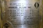 Used Sparkler Filter Pressure Leaf Filter, Model 18D4, 316L Stainless Steel, Vertical. 6.44 Square feet filter area, 0.776 cubic feet cake capacity (No Plates). Approximate 20