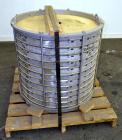 Used Sparkler Horizontal Plate Filter Stack Only, Model 33-D-12, 316 Stainless Steel. Approximate 67.32 square feet filter area, (10) cubic feet cake capacity.