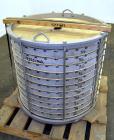 Used Sparkler Horizontal Plate Filter Stack Only, Model 33-D-12, 316 Stainless Steel. Approximate 67.32 square feet filter area, (10) cubic feet cake capacity.