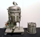 Used Sparkler Horizontal Pilot Plate Filter, Model 18-6, 316 Stainless Steel. Approximate 2 square feet filter area, (0.153) cubic feet cake capacity, 150 gallons per hour. Vertical jacketed tank app...