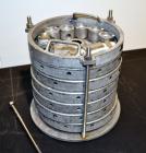 Used Sparkler Horizontal Pilot Plate Filter, Model 18-6, 316 Stainless Steel. Approximate 2 square feet filter area, (0.153) cubic feet cake capacity, 150 gallons per hour. Vertical jacketed tank app...