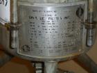 Used Sparkler Filter, Model 8-6, Hastelloy C. 2 Square feet surface area, .153 cubic feet cake capacity, rated 100 psi at 350 F internal, 316 stainless steel jacket rated 100 psi at 350 F, (6) 8