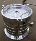 Used Sparkler Filter Pressure Leaf Filter, Model 8-6, 316 Stainless Steel, Vertical. 2 Square feet filter area, 0.153 cubic feet cake capacity. Approximate 9-5/8