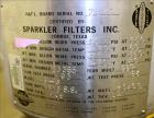 Used Sparkler Filter Pressure Leaf Filter, Model 8-6, 316 Stainless Steel, Vertical. 2 Square feet filter area, 0.153 cubic feet cake capacity. Approximate 9-5/8