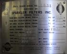 Used Sparkler Filters Pilot Horizontal Plate Filter, Model 8-6, 316 Stainless Steel. 2 Square feet filter area, (0.153) cubic feet cake capacity, 100 gallons per hour flow capacity. Vertical non-jack...