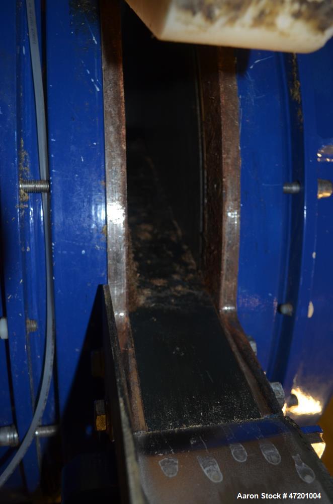 Used Fournier Industries 36" 2 Channel Rotary Press, Model 4(6)-900/6000 CV. Dewatering area 21.55 square feet, up to 100 gallons per minute sludge depending on product. 3" Sludge inlet, 6" victaulic...