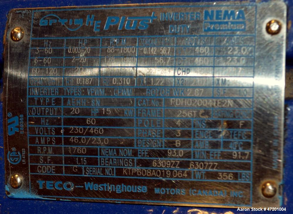 Used Fournier Industries 36" 2 Channel Rotary Press, Model 4(6)-900/6000 CV. Dewatering area 21.55 square feet, up to 100 gallons per minute sludge depending on product. 3" Sludge inlet, 6" victaulic...