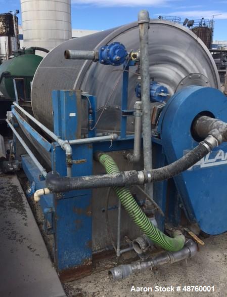 Used Alar Auto-Vac Rotary Vacuum Filter, Model 660, Stainless steel. 113 sqft. area. With vacuum pump.
