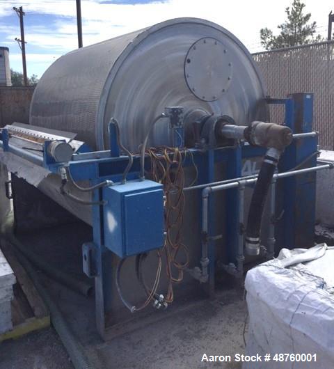 Used Alar Auto-Vac Rotary Vacuum Filter, Model 660, Stainless steel. 113 sqft. area. With vacuum pump.