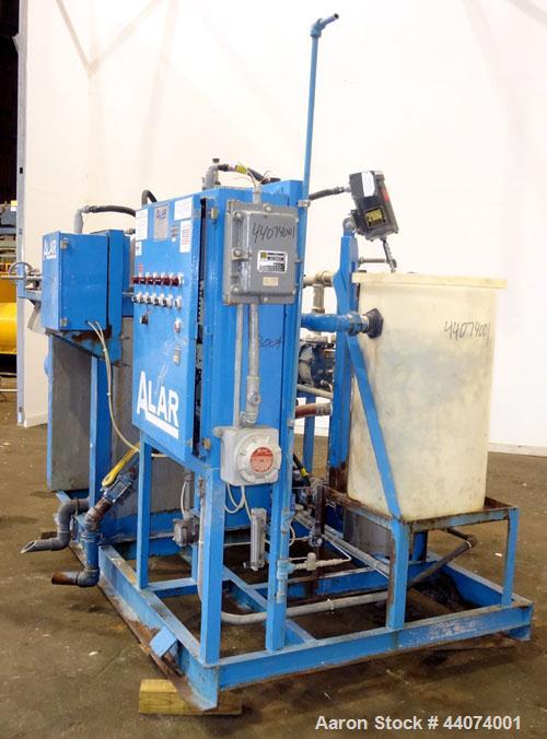 Used Alar Auto-Vac Filter System Consisting Of: (1) Alar rotary vacuum filter, model 220. 24” Diameter x 24” face 304 stainless steel drum, approximate 12.6 square feet filter area. Drum diven by a 1...