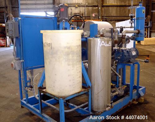 Used Alar Auto-Vac Filter System Consisting Of: (1) Alar rotary vacuum filter, model 220. 24” Diameter x 24” face 304 stainless steel drum, approximate 12.6 square feet filter area. Drum diven by a 1...