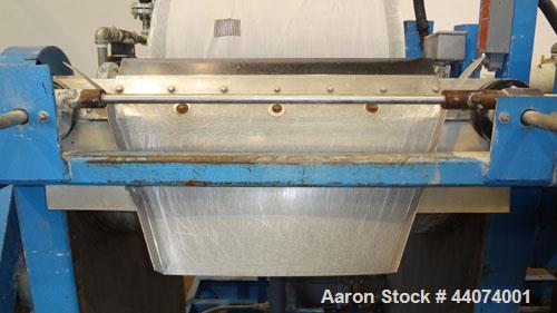 Used Alar Auto-Vac Filter System Consisting Of: (1) Alar rotary vacuum filter, model 220. 24” Diameter x 24” face 304 stainless steel drum, approximate 12.6 square feet filter area. Drum diven by a 1...
