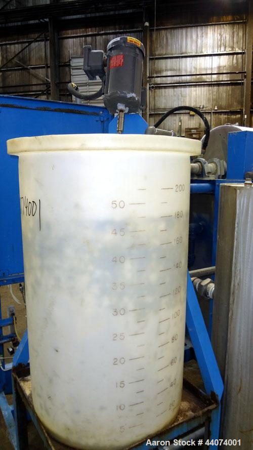 Used Alar Auto-Vac Filter System Consisting Of: (1) Alar rotary vacuum filter, model 220. 24” Diameter x 24” face 304 stainless steel drum, approximate 12.6 square feet filter area. Drum diven by a 1...