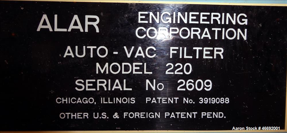 Used Alar Auto-Vac Filter System