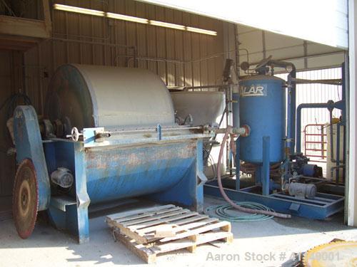 Used Alar Water Reclamation System, Model 640.6' drum diameter, 4' long drum, 75.4 square foot nominal filtering area, 33 hp. Auto-Vac Filter is a self-contained dewatering system that filters indust...