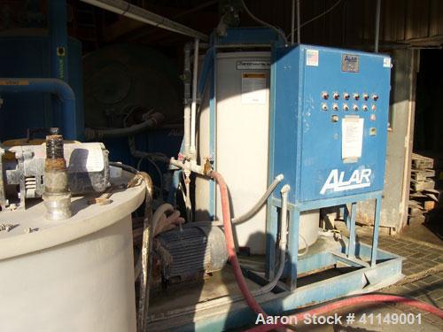 Used Alar Water Reclamation System, Model 640.6' drum diameter, 4' long drum, 75.4 square foot nominal filtering area, 33 hp. Auto-Vac Filter is a self-contained dewatering system that filters indust...