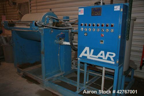 Used Alar Rotary Vacuum Filter, Auto-Vac 230 with receiver, type 1A recirculation system, Carbon Steel construction. Filter Aid economizer, vacuum pump, automatic wash down and shut off. Drum is 2 fo...