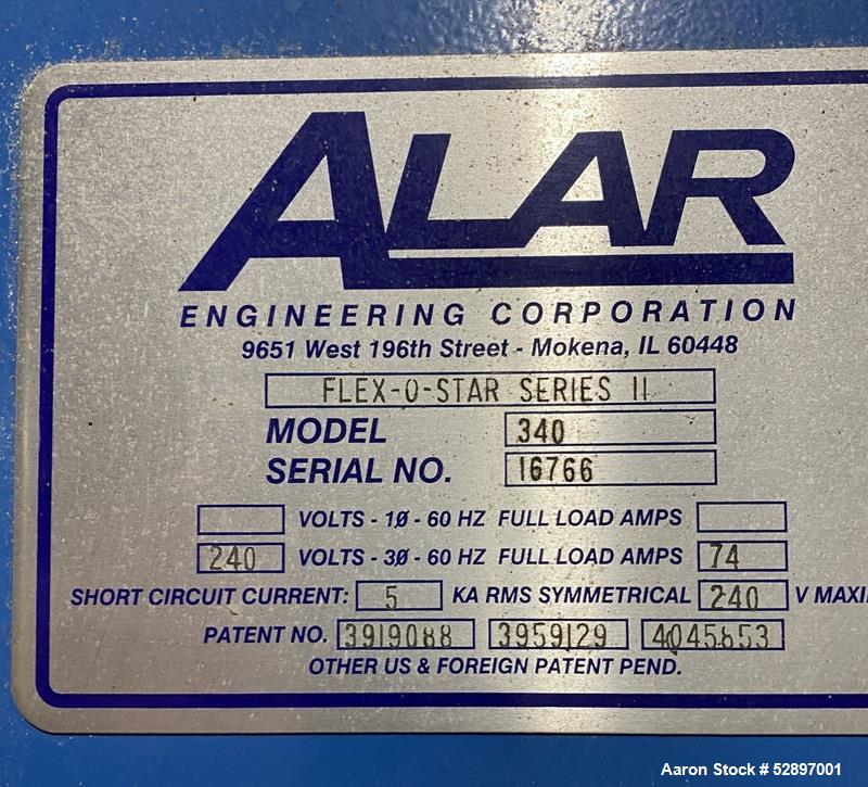 Used- Alar Engineering Corporation Flex-O-Star Series II Batch Dewatering System