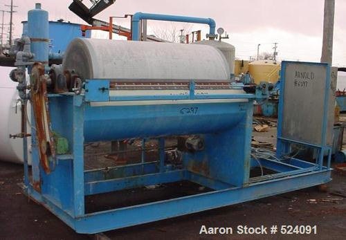 USED: Alar Engineering Corp rotary drum pre-coat, auto-vac, vacuumfilter. With 3' diameter x 6' face drum rated at 56.5 square feet offiltration surface. Stainless steel drum with advancing knivedisc...