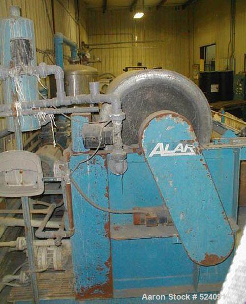 USED: Alar Engineering Corp rotary drum pre-coat, auto-vac, vacuumfilter. With 3' diameter x 6' face drum rated at 56.5 square feet offiltration surface. Stainless steel drum with advancing knivedisc...