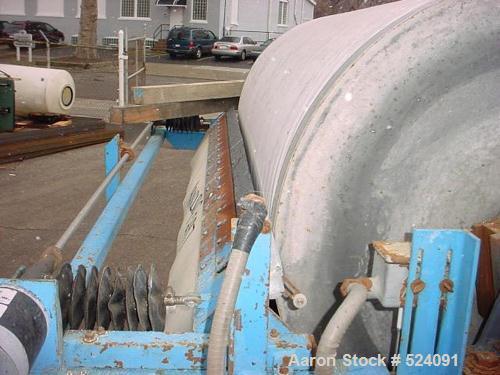 USED: Alar Engineering Corp rotary drum pre-coat, auto-vac, vacuumfilter. With 3' diameter x 6' face drum rated at 56.5 square feet offiltration surface. Stainless steel drum with advancing knivedisc...