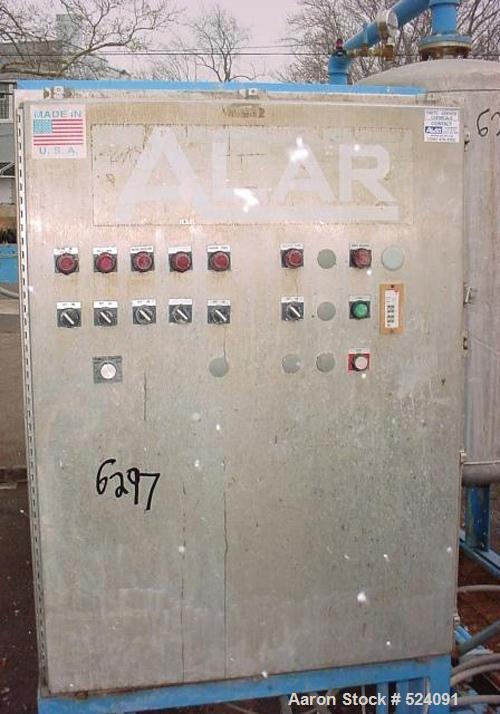 USED: Alar Engineering Corp rotary drum pre-coat, auto-vac, vacuumfilter. With 3' diameter x 6' face drum rated at 56.5 square feet offiltration surface. Stainless steel drum with advancing knivedisc...