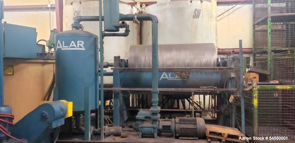 Used Alar Engineering Corporation Auto-Vac, Model 360. Mid-sized, skid-mounted rotary vacuum drum precoat filter designed for industrial wastewater treatment and sludge dewatering applications. The s...