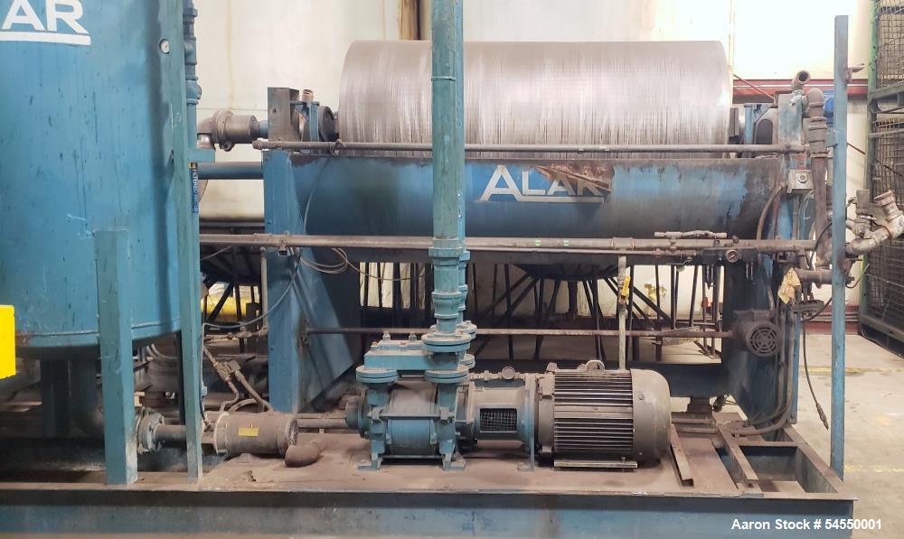 Used Alar Engineering Corporation Auto-Vac, Model 360. Mid-sized, skid-mounted rotary vacuum drum precoat filter designed for industrial wastewater treatment and sludge dewatering applications. The s...