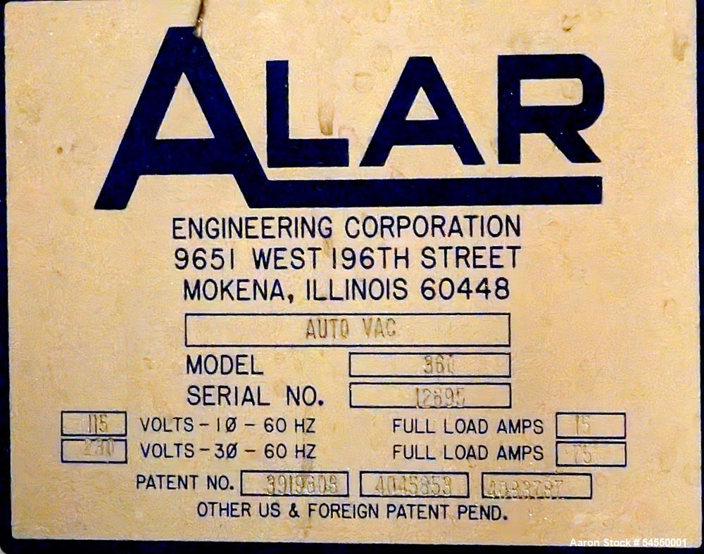 Used Alar Engineering Corporation Auto-Vac, Model 360. Mid-sized, skid-mounted rotary vacuum drum precoat filter designed for industrial wastewater treatment and sludge dewatering applications. The s...