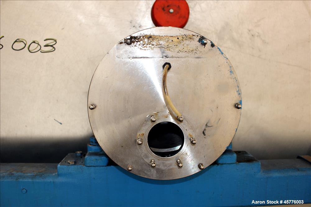 Used Alfa Laval Rotary Vacuum Filter, Type Lundinfilter TF-8M2. 81.76 Square feet (8m2) filtration area. 304 Stainless steel drum, approximately 70" diameter x 58" face. Driven by .95/1.8kW, 380 volt...